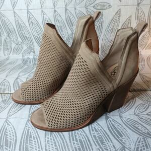 Women's Vince Camuto Kensa Taupe Peep-Toe Ankle Boots